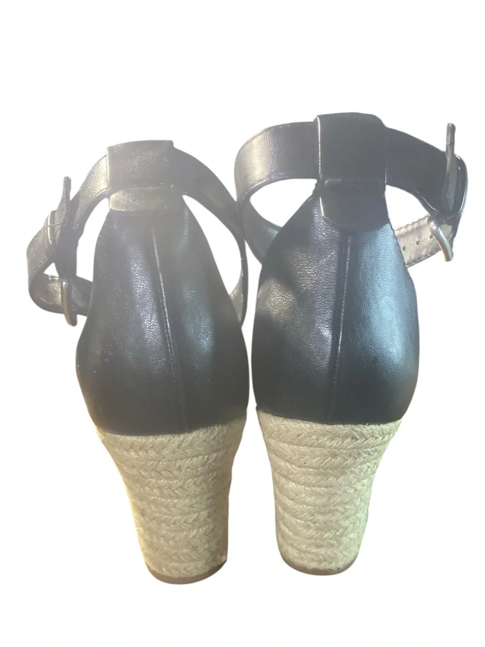 ANewDay Black Ankle-Strap Wedge Sandals sz 11